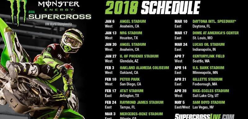 2018 monster energy supercross schedule